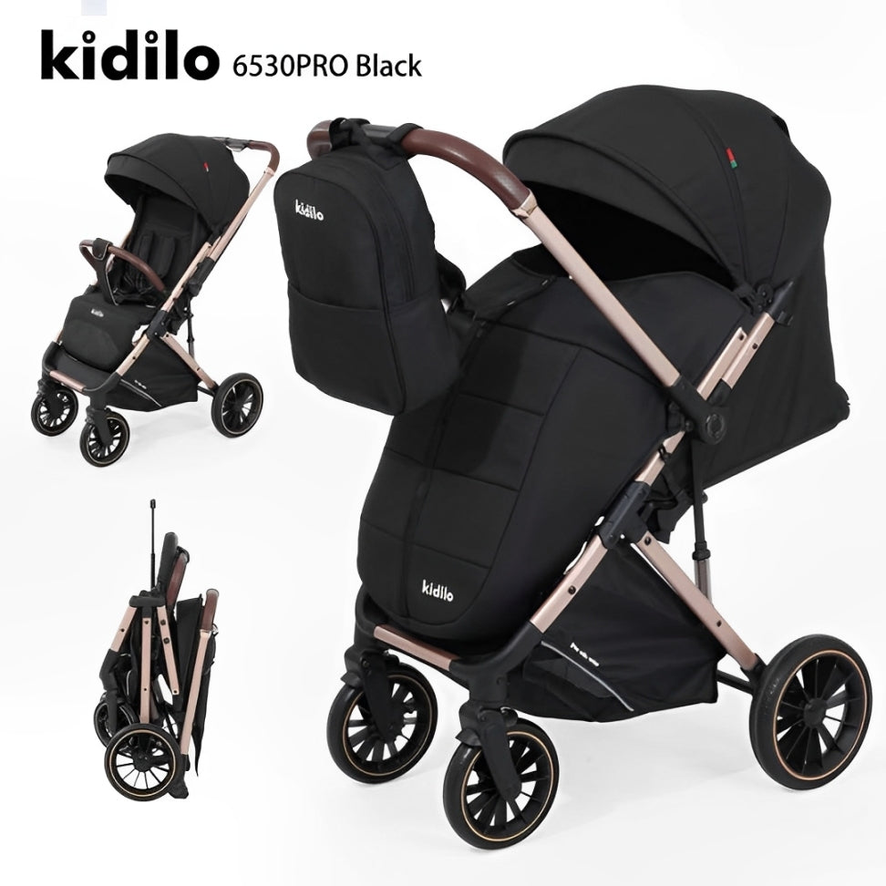 Kidilo Flip Arm Stroller with Mom Backpack 6530PROB | عربية كيديلو ذراع قلاب مع شنطة ظهر للام