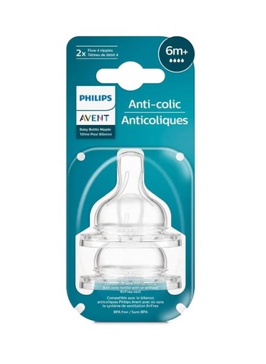 [0013837] Philips Avent Anti colic Baby Teat Fast Flow 6m+ ( 2 Pack)